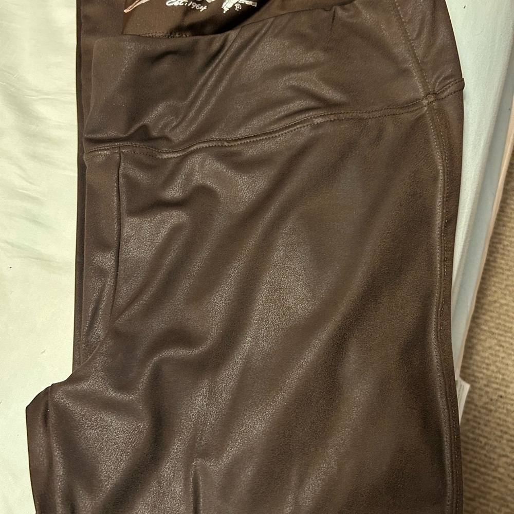 Brown Leather-Look Leggings Seven7